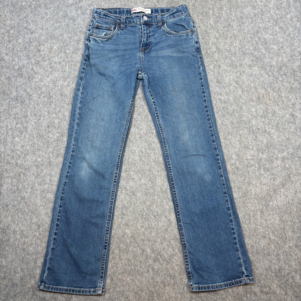 Levis 551Z Authentic Straight Jeans Medium Wash Blue Denim Women 26x26